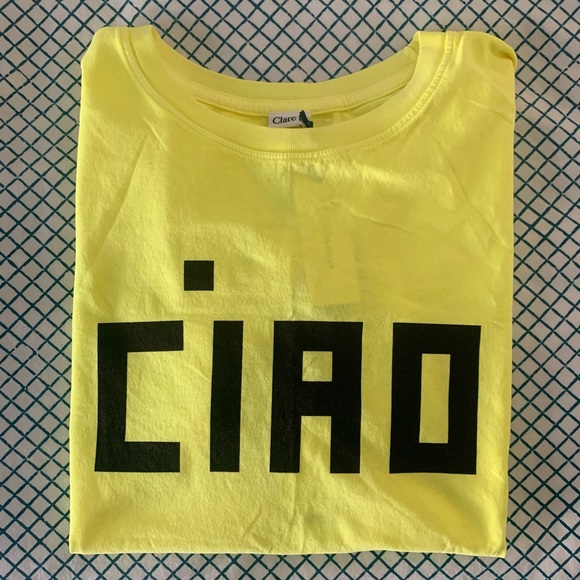 Clare V Tops - Clare V. Ciao Classic Tee Size Medium. NEW. Neon yellow